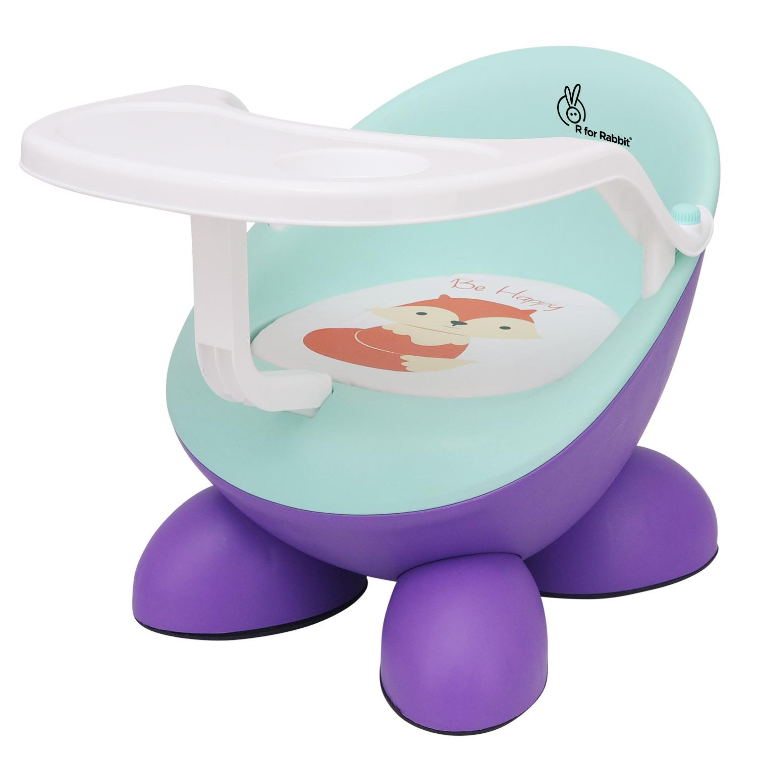 R for Rabbit Jelly Bean Fab 2 in 1 Multi-Functional Baby Study | Meal | Regular Kids Seating Chair with High Backrest for 6-36 Months Kid, Weight Capacity Upto 20Kgs (Purple Green)