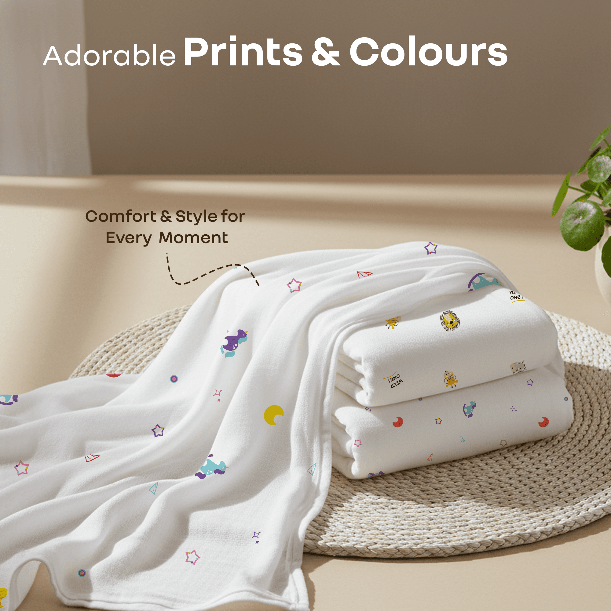 R for Rabbit Softkins Muslin Blanket for Newborn Baby 6 Layers Cotton Fabric Soft Breathable Lightweight All-Season Swaddle for Cuddling Stroller Rides Naptime 100 x 100 cms, 0+ Months (Unicorn White)
