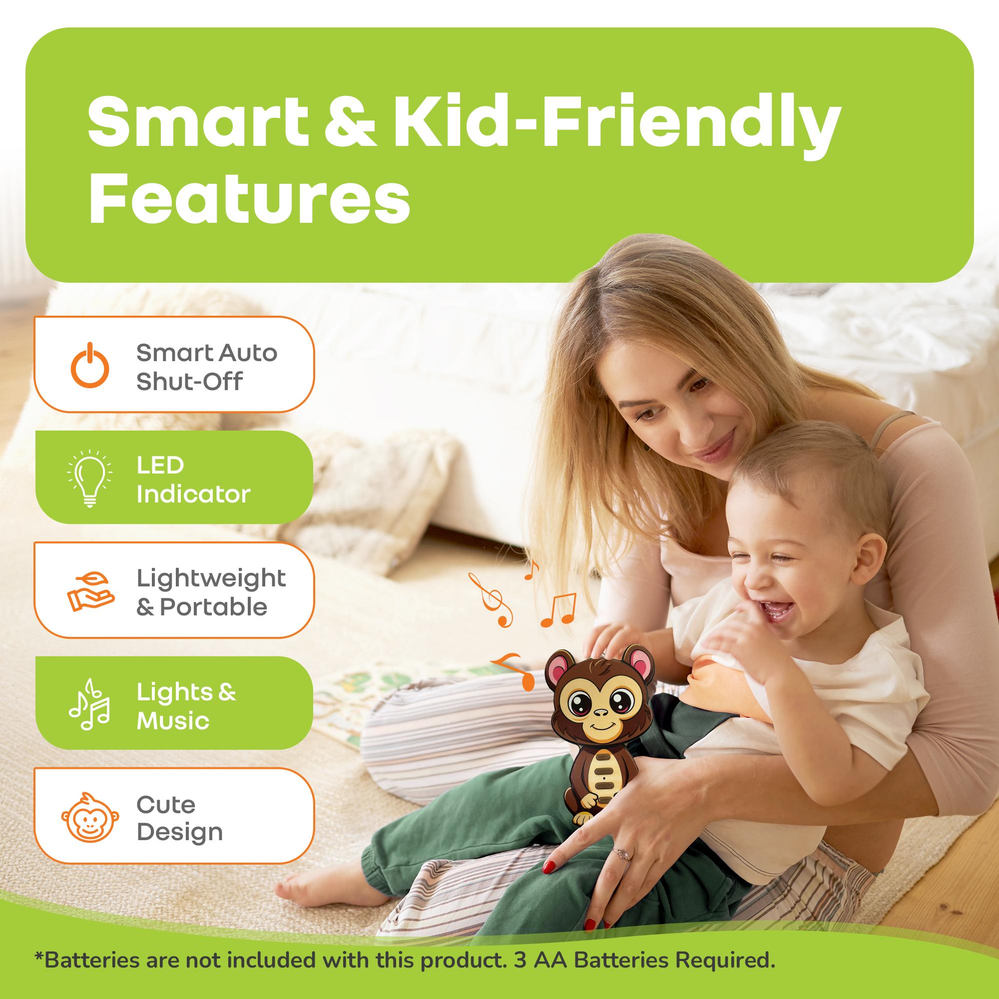 R for Rabbit Orapple Tap N Play Smart Musical Toy for Kids with Four Learning Modes & Multi-Player Option, Auto Shut Off Feature Baby Skill Development Fun Educational Unique Animal Sound Toy (Monkey)