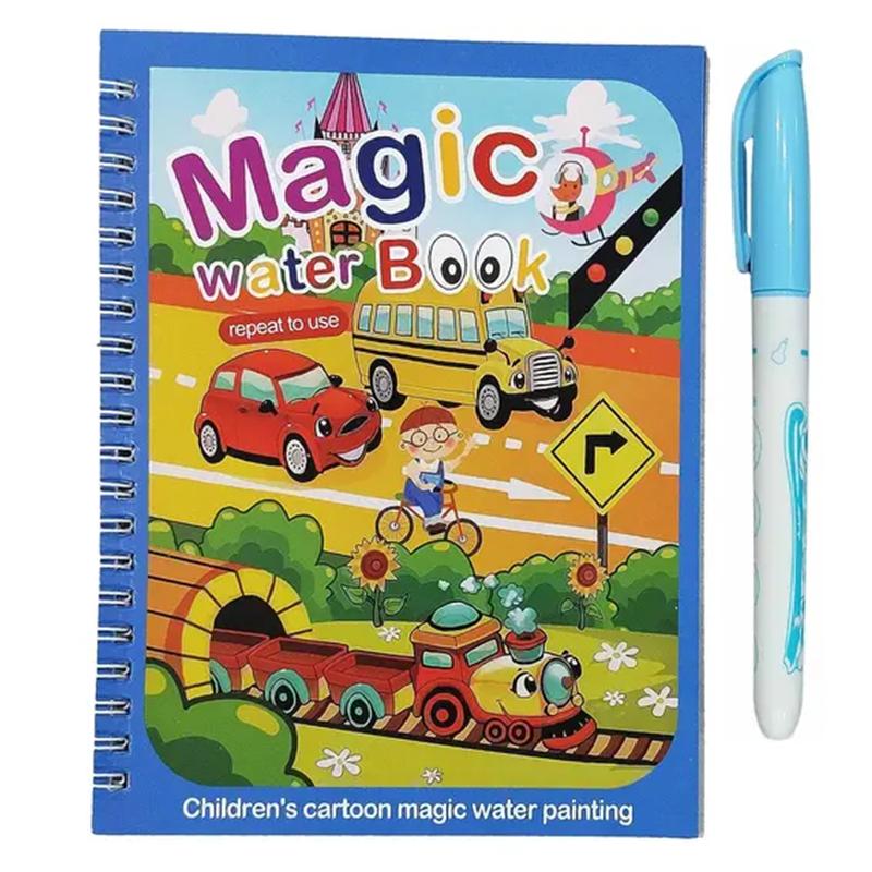 Reusable Water Magic Book Fun Activity Book for Kids (Transport) | Art & Craft Kit for Kids | DIY Creative Activity Set | Art & Craft