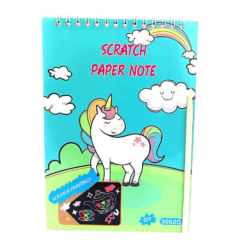 Unicorn Scratch Book Magic Doodle Notepad for Kids Arts Green | Art & Craft Kit for Kids | DIY Creative Activity Set | Art & Craft