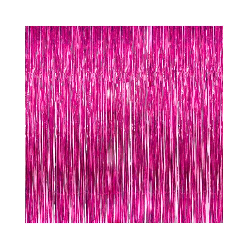 Foil Fringe Curtain Pink | Party Curtain Decoration | Foil Shimmer Party Backdrop Curtain | Party Curtains