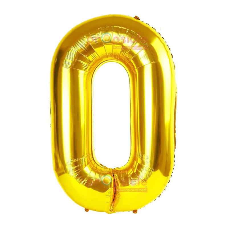 KIWI Numbers Foil Balloons(golden,0) | Party Balloon Set | Birthday Decoration Balloon Pack | Party Balloons