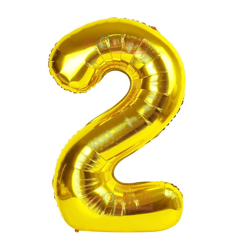 KIWI Numbers Foil Balloons(golden,2) | Party Balloon Set | Birthday Decoration Balloon Pack | Party Balloons