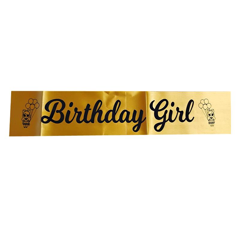 Golden Birthday Girl Sash | Sash Ribbon for Kids | Decorative Party Ribbon Sash | Party Sash