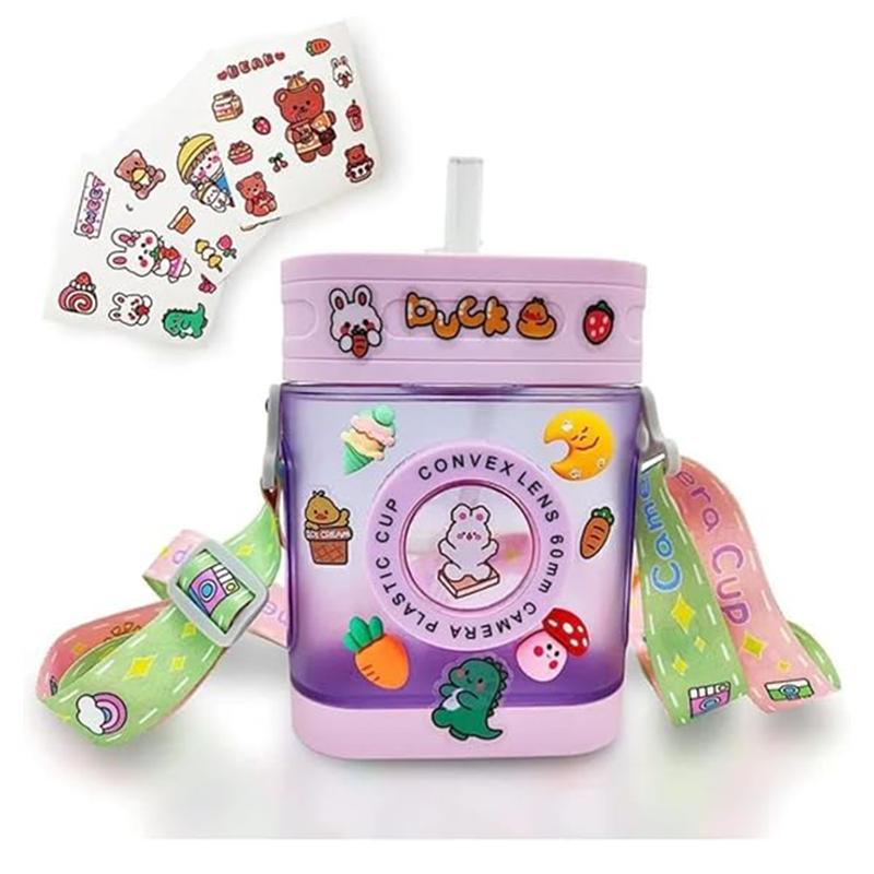 Vertical Camera Water Bottle (Purple) | Water Bottle for Kids | Sipper Bottle for School Children | Water Bottles