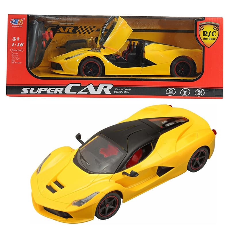 Super Remote Control Rechargeable Car With Opening Doors (Yellow)
