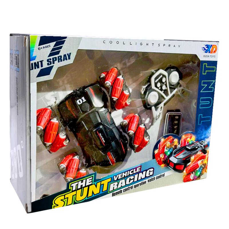 XUDA Toys 17 Stunt Spray The Stunt Vehicle Racing Remote Control Operation Watch Control - Red | Remote Control Toy for Kids | RC Rechargeable Battery Operated Toy | RC Toys