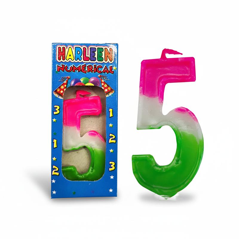 Harleen Harleen Numerical Candle No. 5 | Cake Topper & Birthday Candle Set | Birthday Party Candle Decoration | Cake Toppers
