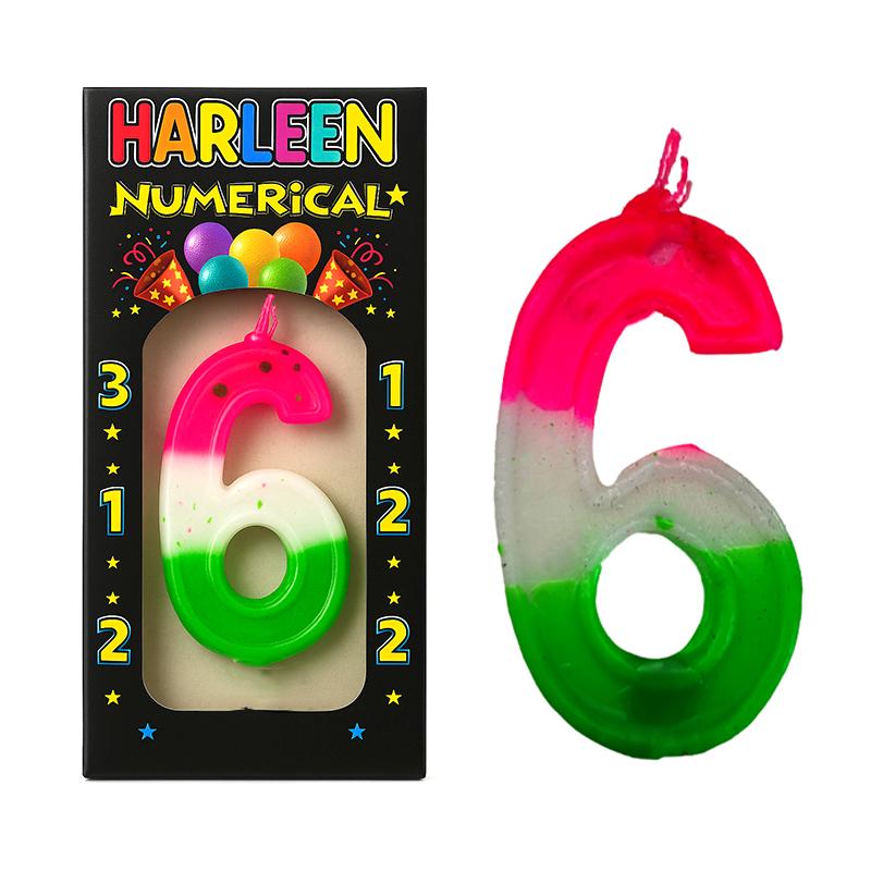 Harleen Harleen Numerical Candle No. 6 | Cake Topper & Birthday Candle Set | Birthday Party Candle Decoration | Cake Toppers