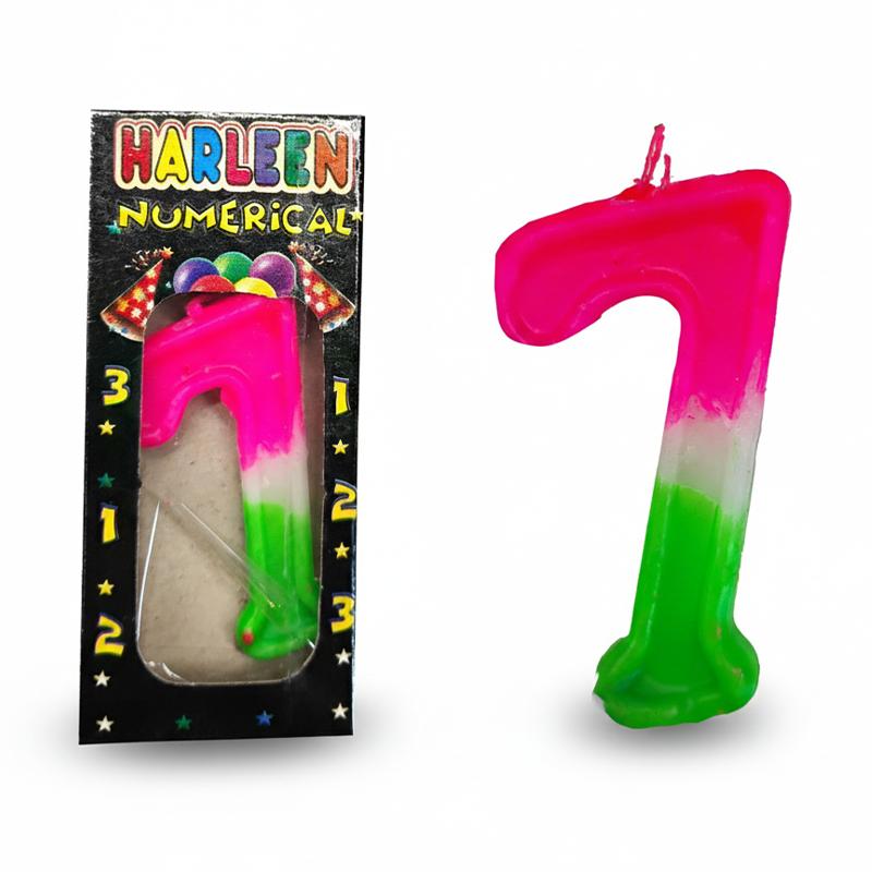 Harleen Harleen Numerical Candle No. 7 | Cake Topper & Birthday Candle Set | Birthday Party Candle Decoration | Cake Toppers
