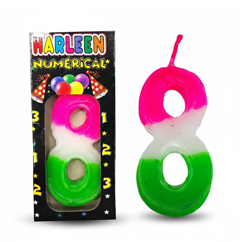 Harleen Harleen Numerical Candle No. 8 | Cake Topper & Birthday Candle Set | Birthday Party Candle Decoration | Cake Toppers