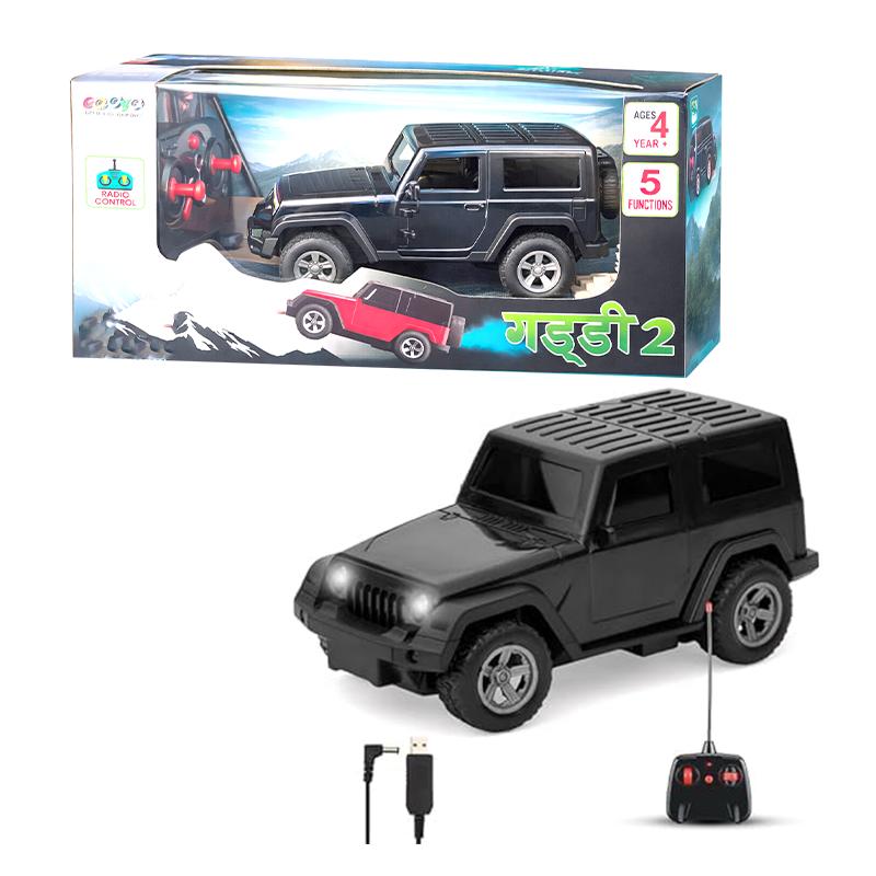 Gooyo Gaddi 2 With Smoke (Black) | Remote Control Toy for Kids | RC Rechargeable Battery Operated Toy | RC Toys