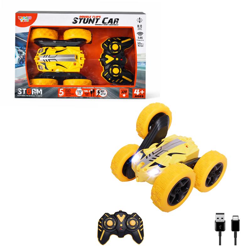 Double Flip Stunt Car Yellow 360° Remote Control Stunt Car