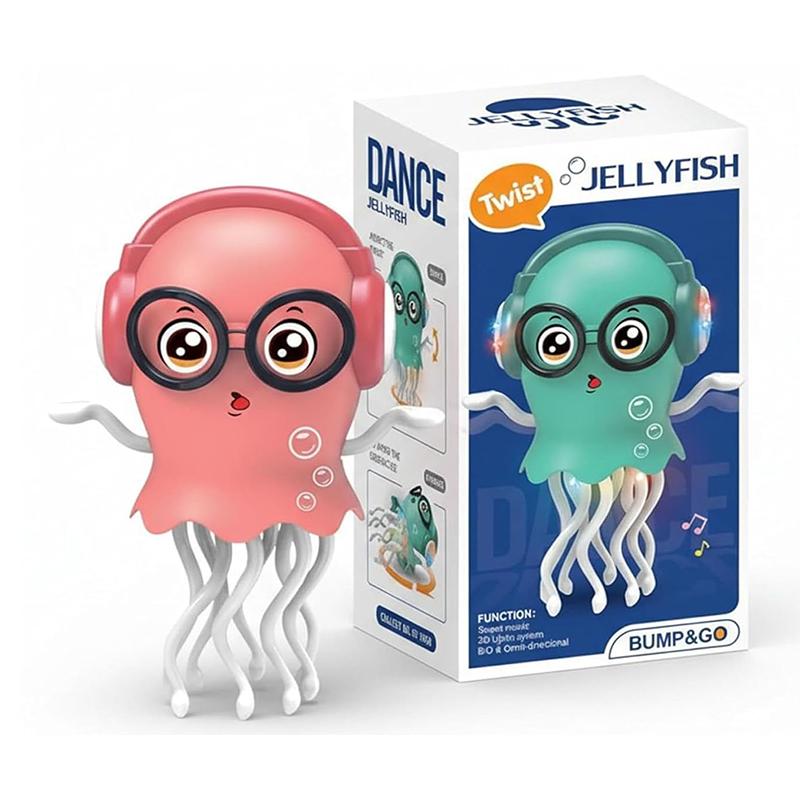 Bump & Go Jellyfish (Red Rose) | Musical Toy for Kids | Battery Operated Sound & Light Toy | Musical Toys