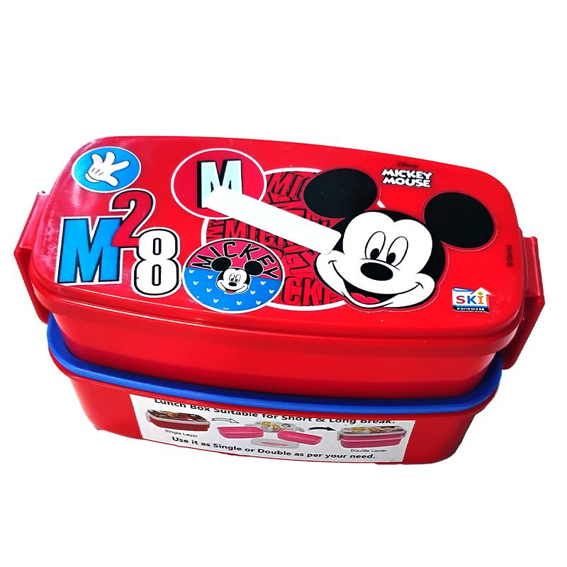 SKI Mickey Mouse Lunch Box - Red | Lunch Box for Kids | Insulated Tiffin Box for School Children | Lunch Boxes