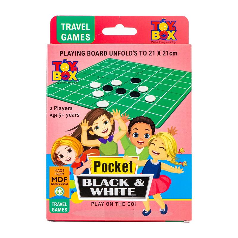 Toy Box Black & white pocket ludo | Board Game for Kids & Family | Strategy Fun Indoor Game | Board Games
