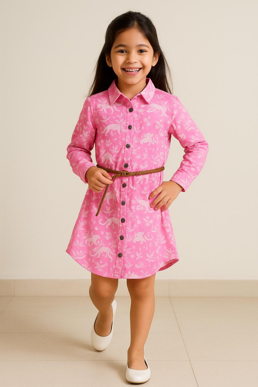 TALES & STORIES Girls Conversational Printed Shirt Dress