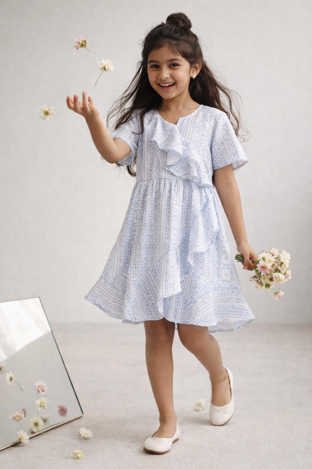 TALES & STORIES Girls Conversational Printed Dress