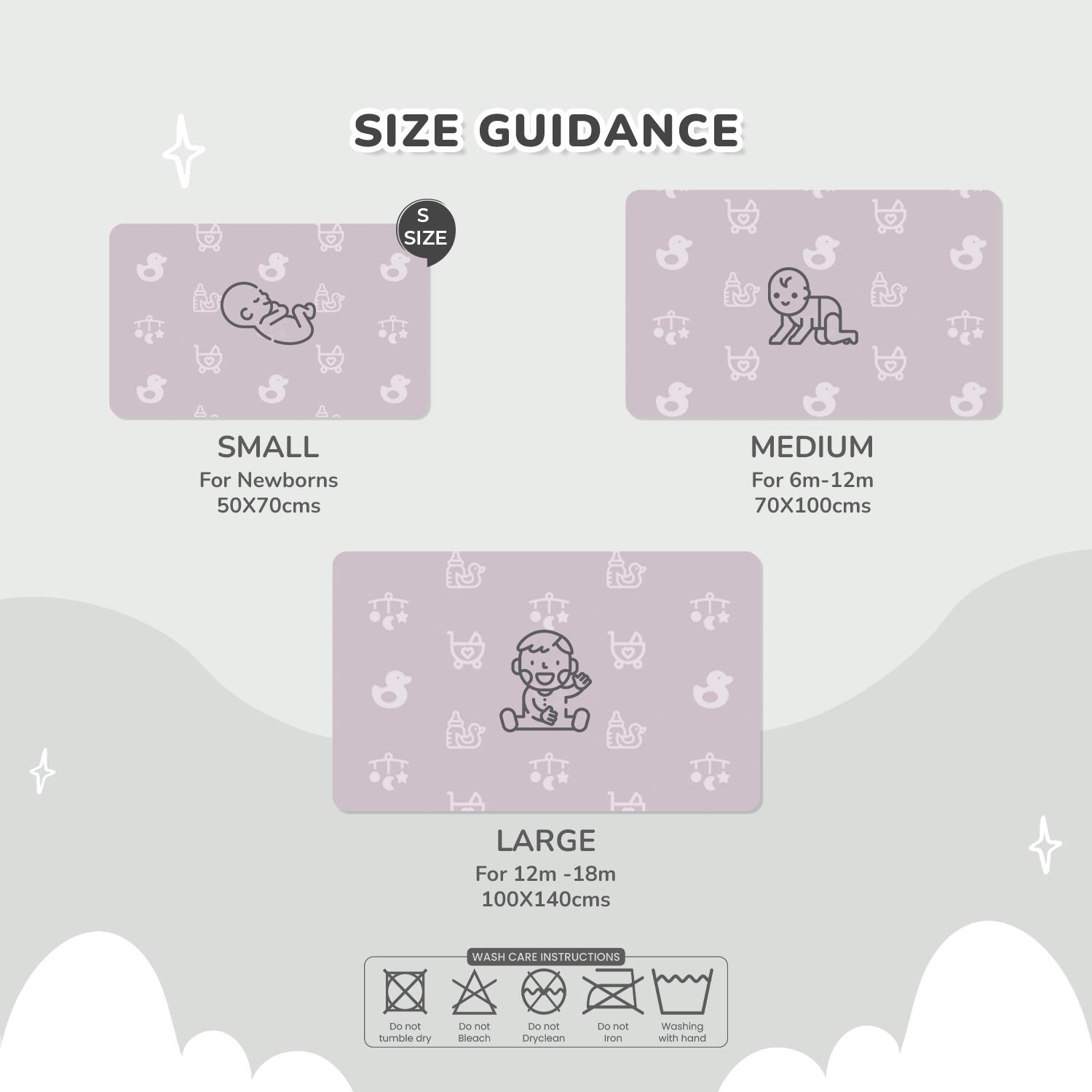 R for Rabbit Waterproof Quick Dry Sheet for Baby | Anti-Piling Fleece Breatheable Fabric Extra Absorbent Instant Dry Baby Bed/Cot Protector Mat (Size-S,Grey)