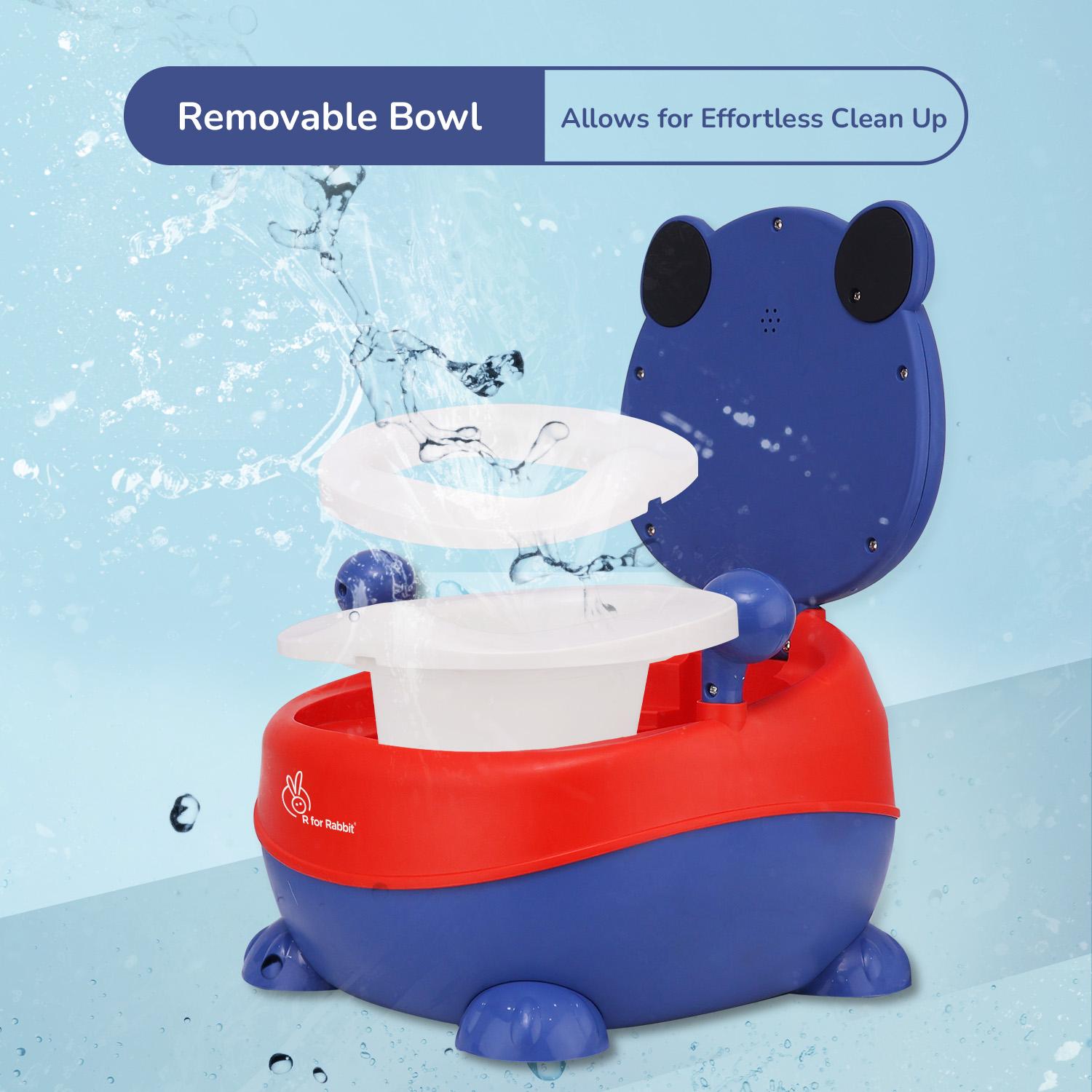 R for Rabbit Tiny Tots Panda Potty Training Seat for Baby Ergonomic Backrest with Sturdy Grip Handle for New Born Babies/Infant/Kids Weight Up to 25Kg 6 to 48 Months (Blue Red)